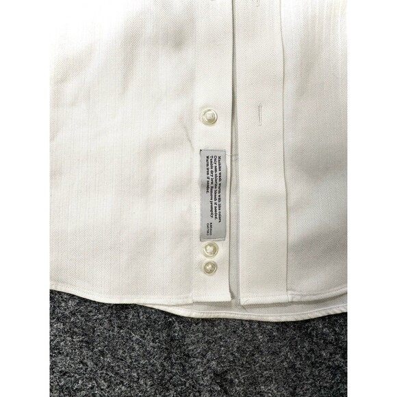 John W Nordstrom Mens Dress Shirt Size 34 35 White Cotton Long Sleeve Office - Picture 11 of 12